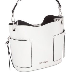 Steve Madden white pebble bucket bag
